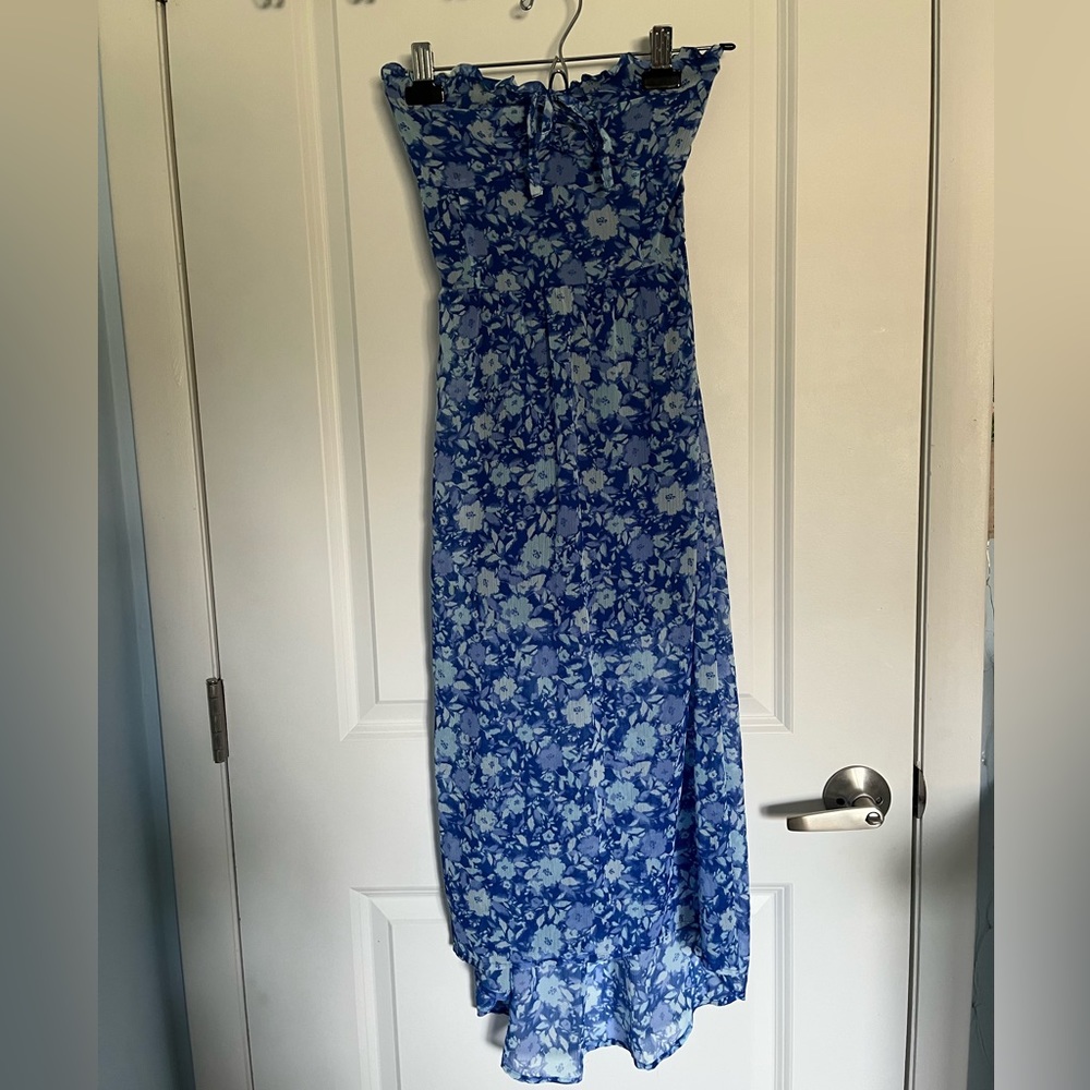 Blue floral maxi dress